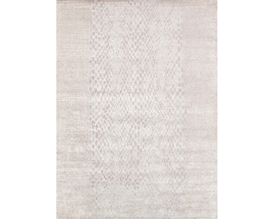 Pasargad - Modern Collection Hand-Knotted Silk/Wool Area Rug in Silver/Ivory, 119" x 168" (PG-1630-1 10x14)