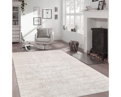 Pasargad - Modern Collection Hand-Knotted Silk/Wool Area Rug in Silver/Ivory, 119" x 168" (PG-1630-1 10x14)