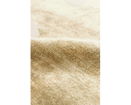 Pasargad Modern Collection Hand-Knotted Silk/Wool Area Rug - Ivory/Gold, 120" x 170" (PG-1640-1 10x14)