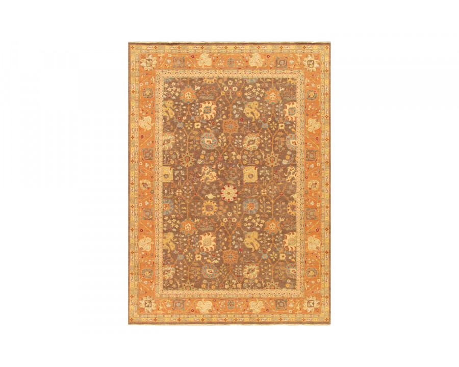 Pasargad - Tabriz Collection Hand-Knotted Lamb's Wool Brown Area Rug 118'' x 164'' (PGP-1147 10X14)