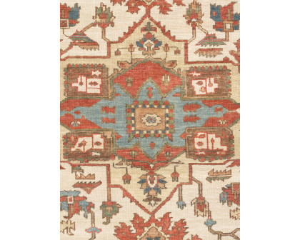 Pasargad - Serapi Collection Hand-Knotted Wool Area Rug in Ivory/Rust, 106" x 141" (PH-04 9x12)