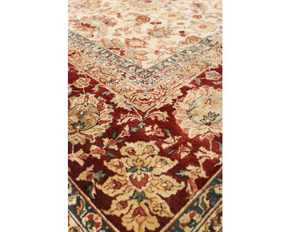 Pasargad - Crown Jewel Collection Hand-Knotted Lamb's Wool Area Rug in Beige/Red, 146" x 196" (PH-257 12X16)