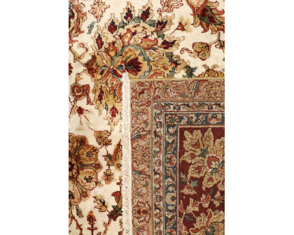 Pasargad - Crown Jewel Collection Hand-Knotted Lamb's Wool Area Rug in Beige/Red, 146" x 196" (PH-257 12X16)