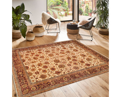 Pasargad - Crown Jewel Collection Hand-Knotted Lamb's Wool Area Rug in Beige/Red, 146" x 196" (PH-257 12X16)