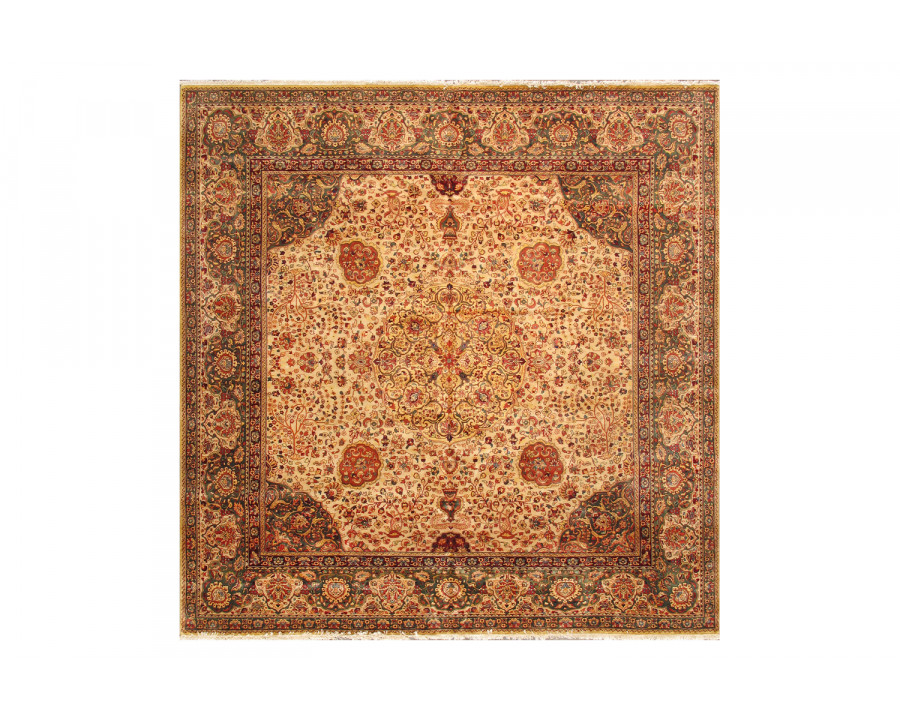 Pasargad Crown Jewel Agra Collection Hand-Knotted Lamb's Wool Area Rug (PH-260 10X10) - 120'' x 124''