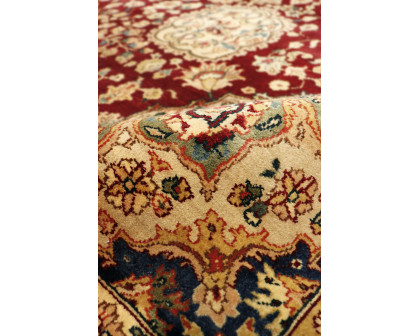 Pasargad Agra Collection Hand-Knotted Lamb's Wool Area Rug - Red/Multi, 134" x 220" (PH-260 11X18)