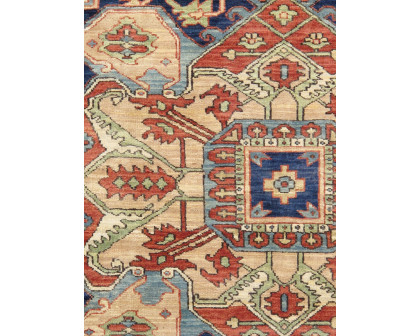 Pasargad Serapi Collection Hand-Knotted Wool Area Rug - Ivory/Navy, 120" x 123" (ph-3 10x10)