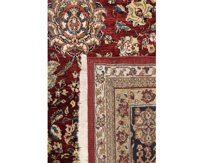 Pasargad - Agra Collection Hand-Knotted Lamb's Wool Area Rug in Red/Navy, 145" x 181" (PH-338 12X15)