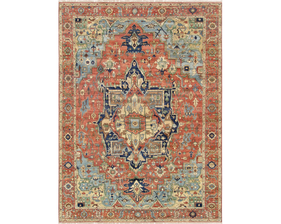 Pasargad - Serapi Collection Hand-Knotted Wool Area Rug in Rust, 106" x 144" (ph-6 9x12)