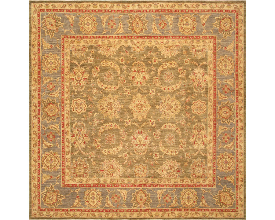 Pasargad - Denver Collection Hand-Knotted Lamb's Wool Area Rug in Green/Blue, 118" x 118" (PHR-920 10x10)