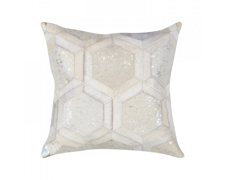 Pasargad - Zippered Cowhide Throw Pillow in 17" x 17" (PICU-09)