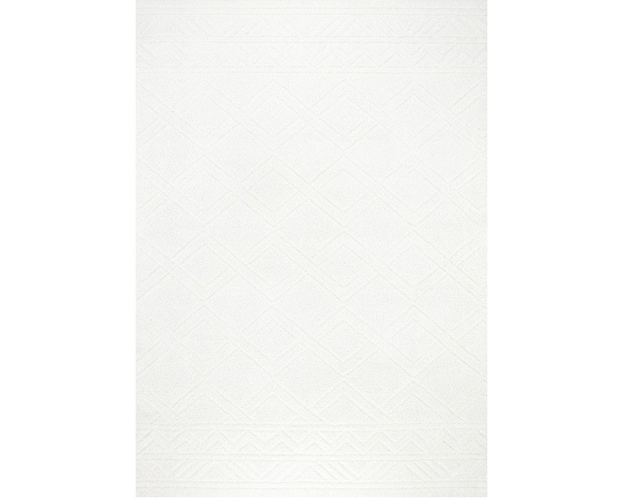 Pasargad Paris Shag Collection Power-Loomed Polyester Area Rug - Ivory/Gray, 116" x 157" (pjc-208 10x13)