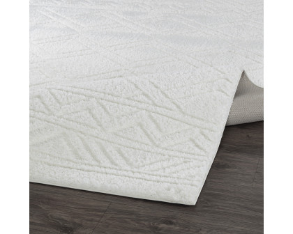 Pasargad Paris Shag Collection Power-Loomed Polyester Area Rug - Ivory/Gray, 116" x 157" (pjc-208 10x13)