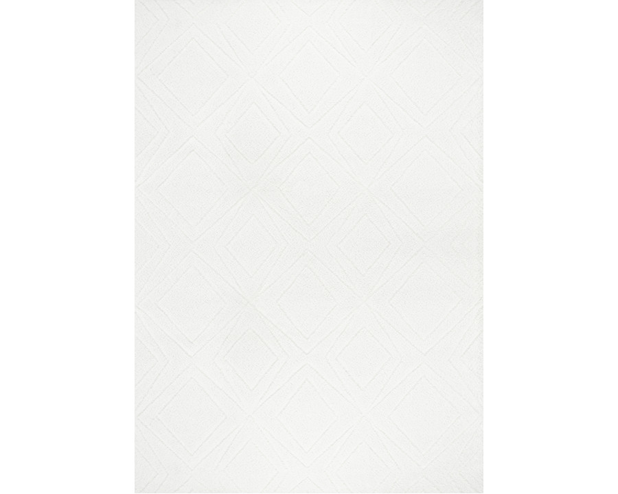 Pasargad Paris Shag Collection Power-Loomed Polyester Area Rug - Ivory/Gray, 116" x 157" (PJC-220 10x13)