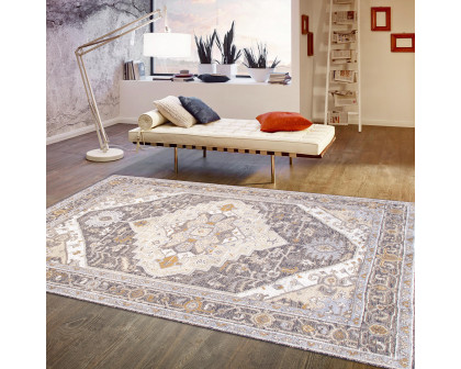 Pasargad - Serapi Collection Hand-Knotted Silk/Wool Area Rug in Blue, 98" x 122" (PJK-18 8x10)