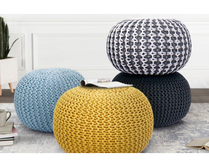 Pasargad - Santorini Cotton Pouf (PJO-3951)