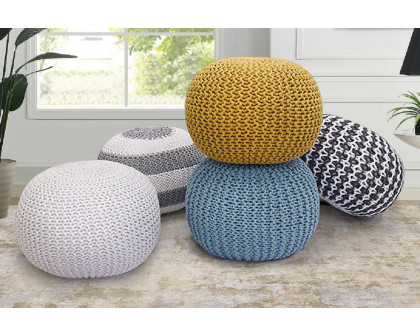 Pasargad - Santorini Cotton Pouf (PJO-3951)