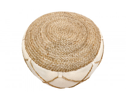 Pasargad - Santorini Cotton and Jute Pouf PJO-5901L