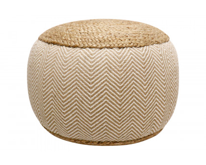 Pasargad - Santorini Cotton and Jute Pouf PJO-5967L