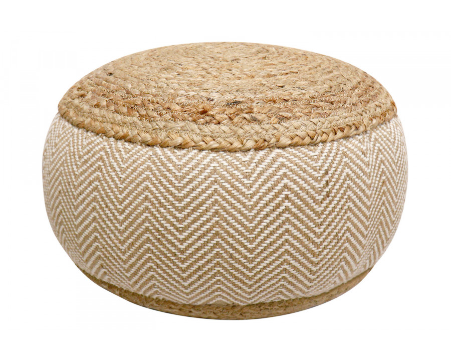 Pasargad - Santorini Cotton and Jute Pouf PJO-5967L