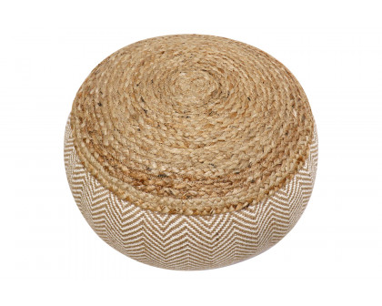 Pasargad - Santorini Cotton and Jute Pouf PJO-5967L