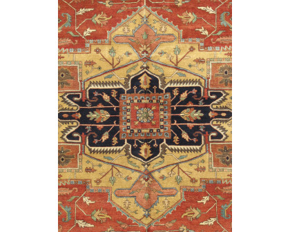 Pasargad Serapi Collection Hand-Knotted Wool Area Rug - Rust/Navy, 144" x 183" (pjr-4 12x15)