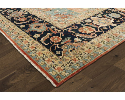 Pasargad Serapi Collection Hand-Knotted Wool Area Rug - Rust/Navy, 144" x 183" (pjr-4 12x15)