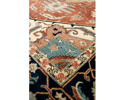 Pasargad Serapi Collection Hand-Knotted Lamb's Wool Area Rug - Rust/Navy, 32" x 243" (pjr-4 3x20)