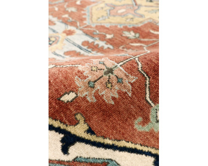 Pasargad Serapi Collection Hand-Knotted Lamb's Wool Area Rug - Rust/Navy, 32" x 243" (pjr-4 3x20)