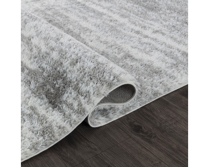 Pasargad Paris Shag Collection Power-Loomed Polyester Area Rug - Taupe/Gray, 116" x 157" (PJS-586 10x13)