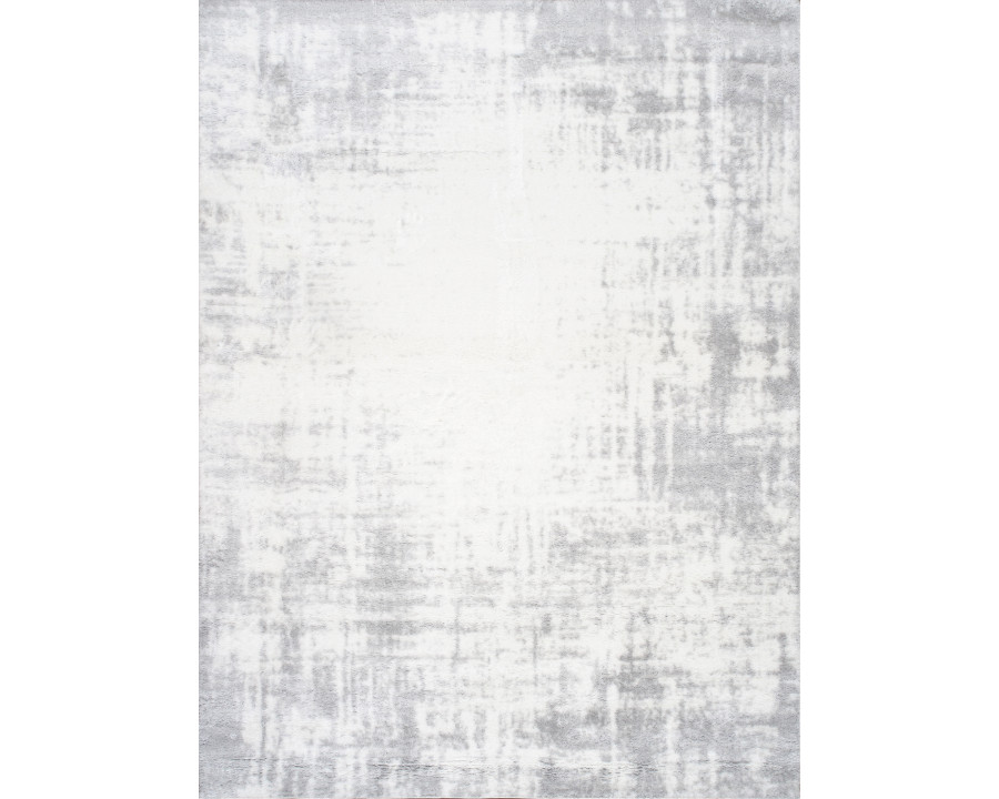 Pasargad Paris Shag Collection Power-Loomed Polyester Area Rug - Ivory/Gray, 116" x 157" (PJS-676 10x13)