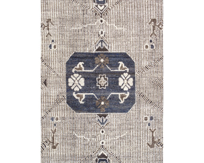 Pasargad - Khotan Collection Hand-Knotted Wool Area Rug in Ivory/Charcoal, 111" x 138" (pkh-520A 9x12)