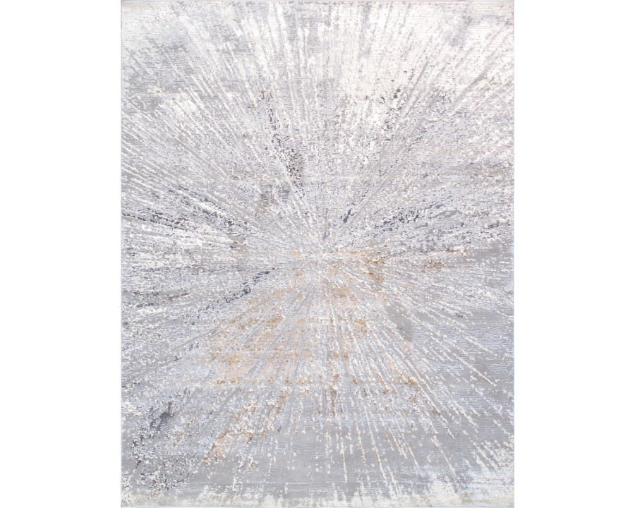 Pasargad - Starburst Collection Power Loom White Area Rug PL-694C