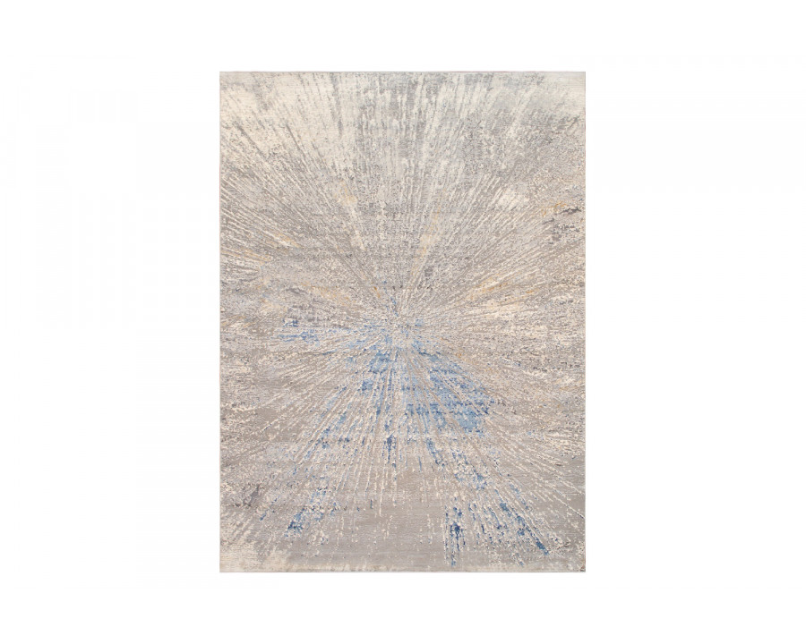 Pasargad - Starburst Design Power Loom White Area Rug PL-694D