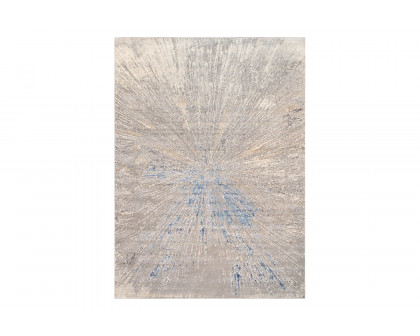 Pasargad - Starburst Design Power Loom White Area Rug PL-694D