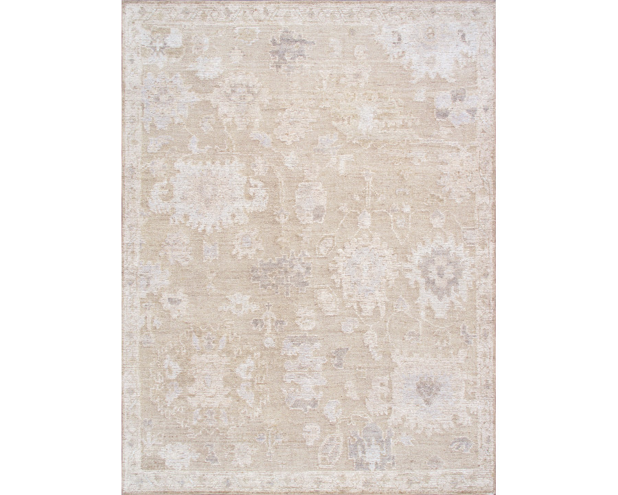 Pasargad - Oushak Collection Hand-Knotted Wool Area Rug in Camel/Beige, 111" x 147" (PLI-04 9x12)