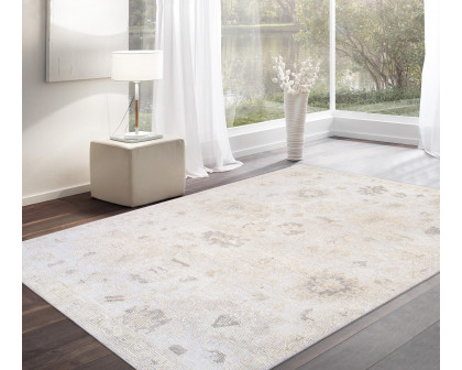 Pasargad - Oushak Collection Hand-Knotted Wool Area Rug in Silver, 111" x 145" (PLI-07 9x12)