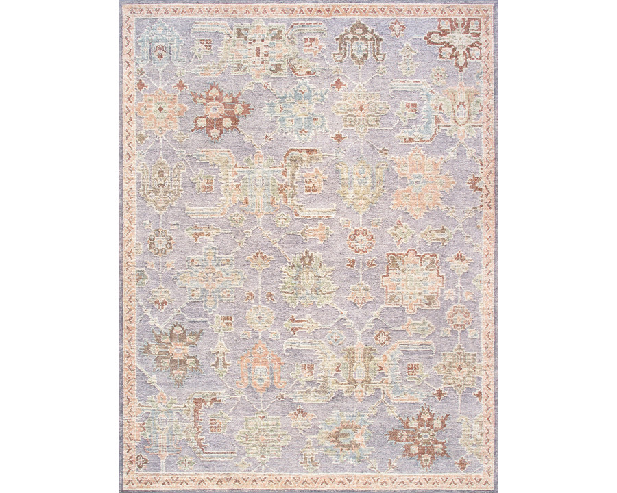 Pasargad - Oushak Collection Hand-Knotted Wool Area Rug in Purple/Salmon, 111" x 147" (PLO-103 9x12)