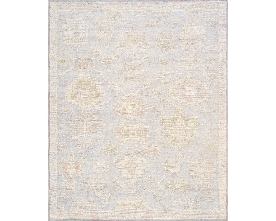 Pasargad - Oushak Collection Hand-Knotted Wool Area Rug in L. Gray, 111" x 146" (PLO-109 9x12)