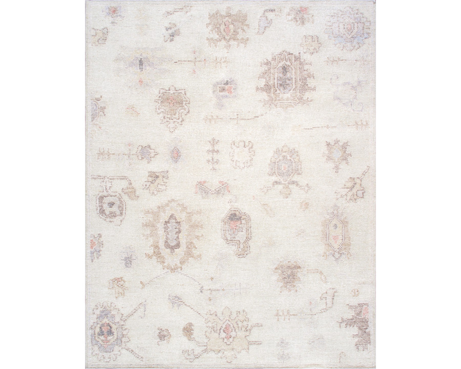 Pasargad - Oushak Collection Hand-Knotted Wool Area Rug in Beige, 111" x 144" (PLO-134 9x12)