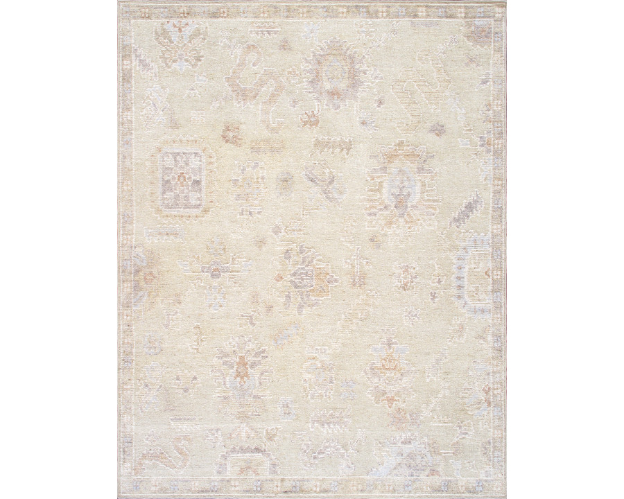 Pasargad - Oushak Collection Hand-Knotted Wool Area Rug in L. Green, 111" x 144" (PLO-20 9x12)