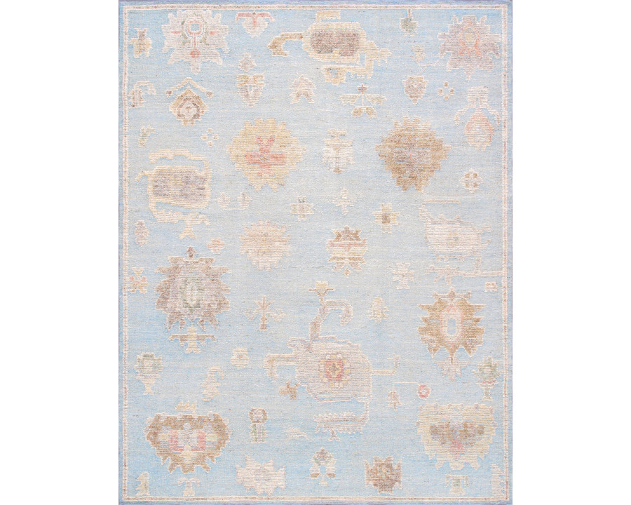 Pasargad - Oushak Collection Hand-Knotted Wool Area Rug in L. Blue, 111" x 145" (PLO-28 9x12)