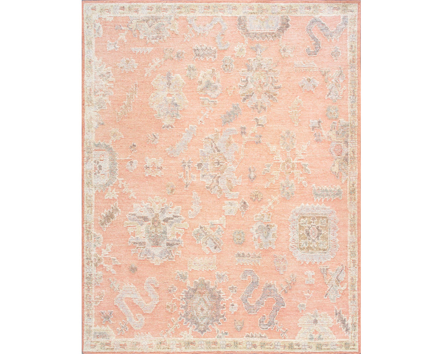 Pasargad - Oushak Collection Hand-Knotted Wool Area Rug in Salmon, 111" x 146" (PLO-39 9x12)