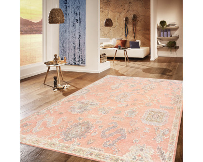 Pasargad - Oushak Collection Hand-Knotted Wool Area Rug in Salmon, 111" x 146" (PLO-39 9x12)