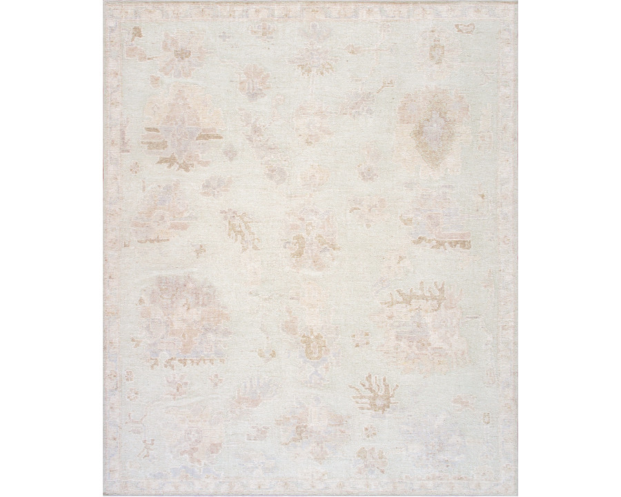 Pasargad - Oushak Collection Hand-Knotted Wool Area Rug in Aqua, 111" x 143" (PLO-58 9x12)