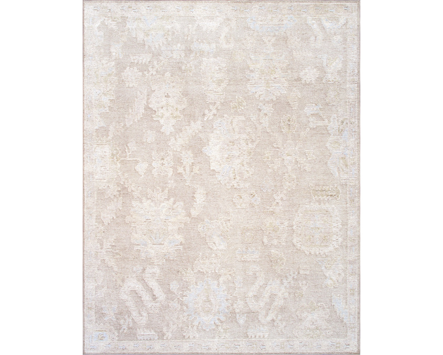 Pasargad - Oushak Collection Hand-Knotted Wool Area Rug in Taupe/Beige, 111" x 144" (PLO-64 9x12)