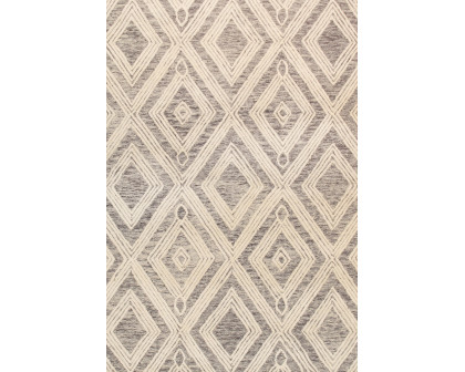 Pasargad Modern Collection Hand-Tufted Bamboo Silk/Wool Area Rug - Silver/Ivory, 117" x 165" (plt-1624 10x14)