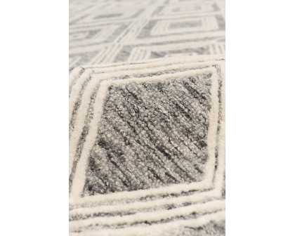 Pasargad Modern Collection Hand-Tufted Bamboo Silk/Wool Area Rug - Silver/Ivory, 117" x 165" (plt-1624 10x14)