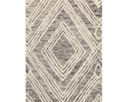 Pasargad Modern Collection Hand-Tufted Bamboo Silk/Wool Area Rug - Silver/Ivory, 72" x 72" (plt-1624rnd 6)