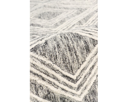 Pasargad Modern Collection Hand-Tufted Bamboo Silk/Wool Area Rug - Silver/Ivory, 72" x 72" (plt-1624rnd 6)